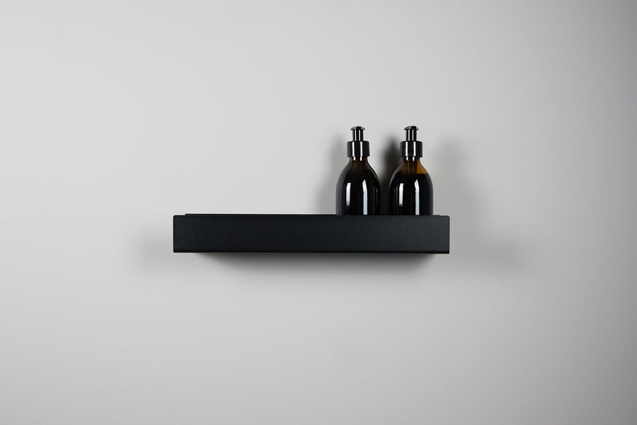 Black bathroom ledge 