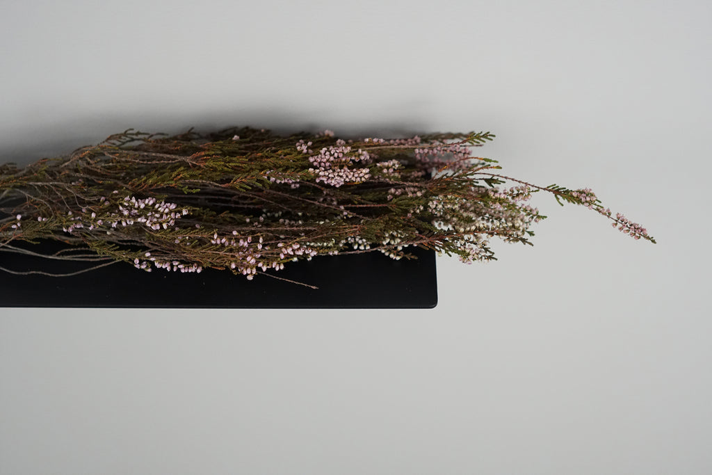 black flat shelf